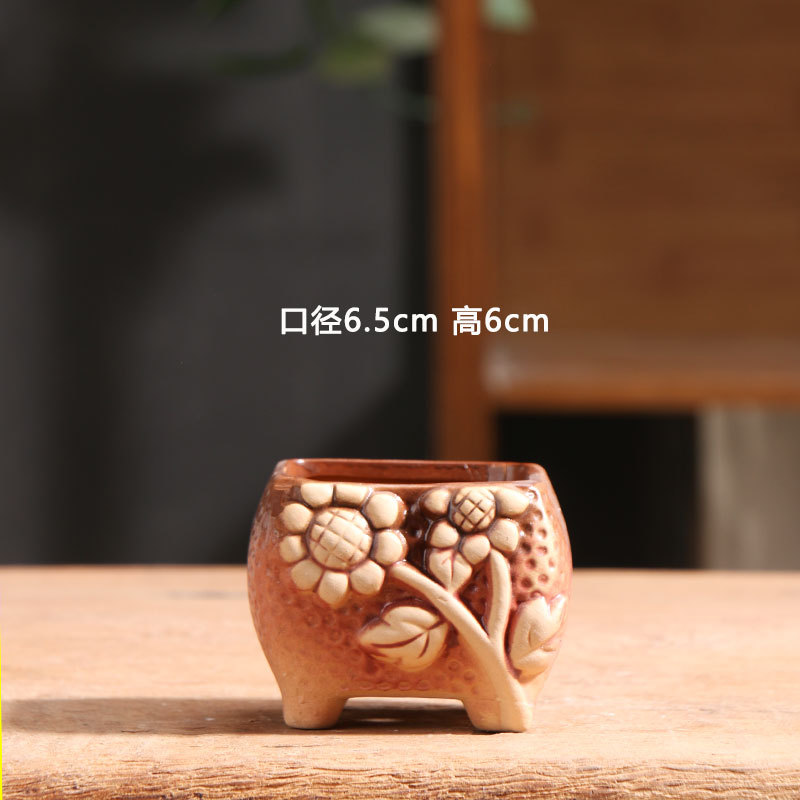 Pulgar degradado, maceta carnosa, cerámica, precio especial, balcón doméstico, terracota, cerámica pequeña, lavabo especial, liquidación al por mayor