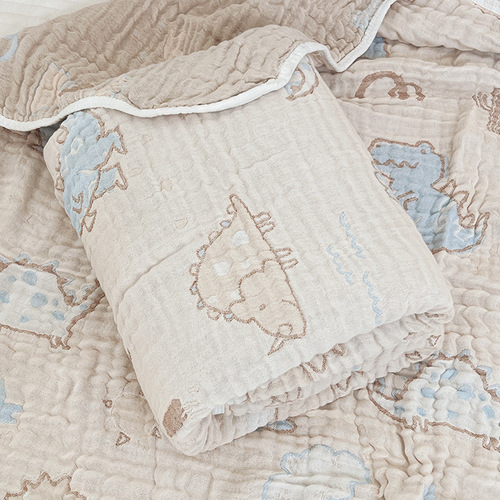 Bamboo cotton gauze jelly blanket baby bath towel bamboo fiber cartoon jacquard infant cover blanket air conditioning blanket soft and wrinkled