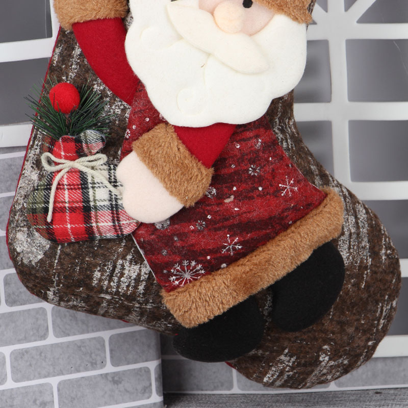 Christmas Sock Gift Bag Large Christmas Decoration Pendant Santa Claus Sock Candy Bag Kindergarten Children_voghion.com