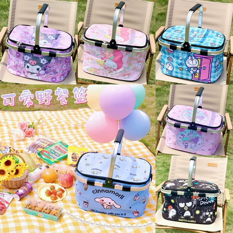 Интернет знаменитости Корзина для пикника на открытом воздухе Весенняя Прогулка складная корзина для хранения Пикник изоляционная корзина Кемпинг Пикник мультфильм портативная корзина
