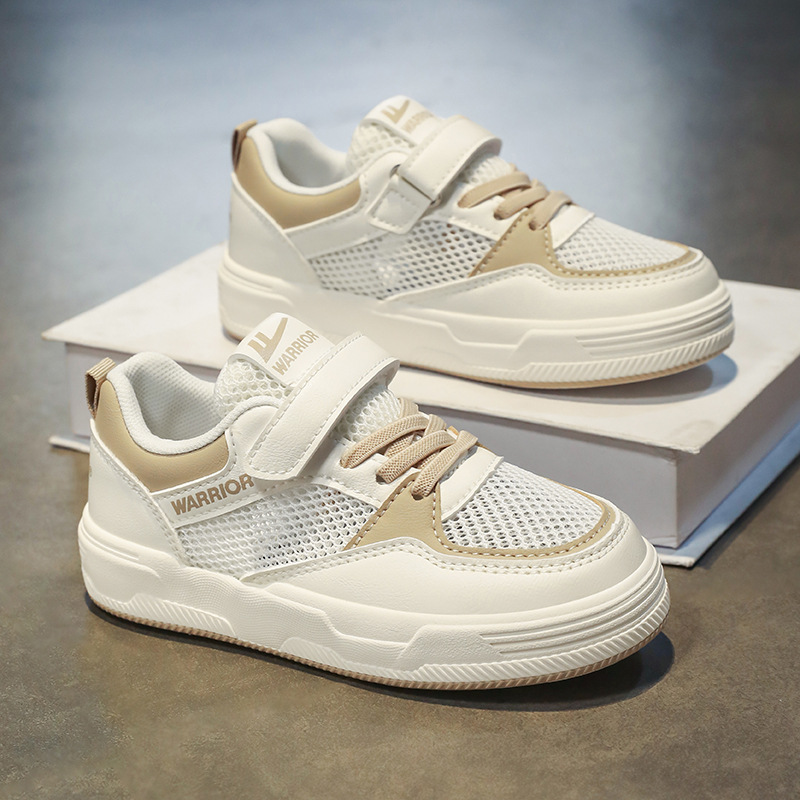 Niños pequeños zapatos blancos transpirables primavera y otoño 2025 zapatillas de deporte zapatos de red para niños zapatos de niña zapatos deportivos niños grandes malla para niños