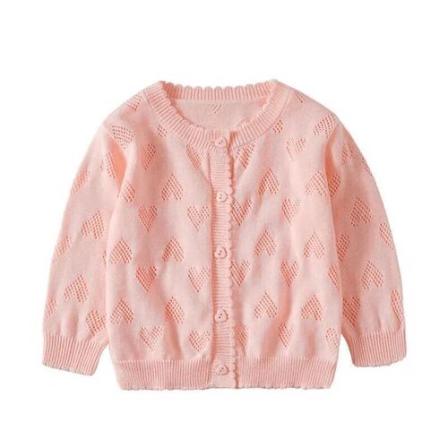 Hollowed-out children's knitted cardigan, girls 'long-sleeved coat, shawl, baby sweater, sunscreen, air-conditioning shirt, thin wholesale