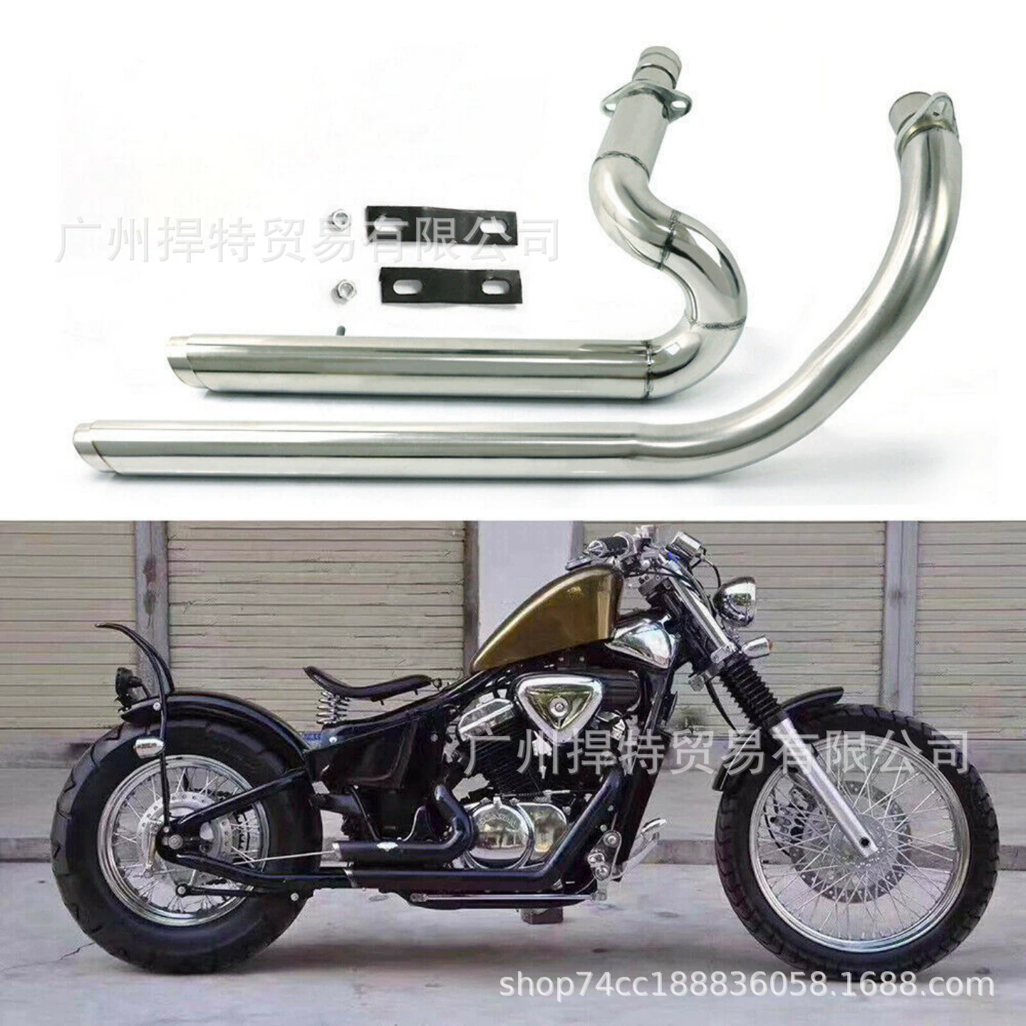 Подходит для Honda Iron Horse 400, модифицированный глушитель Iron Horse 600, ретро-глушитель против Harley VH, чистый звук подковы