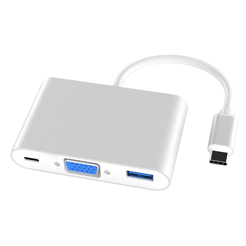 Тип-C к VGA переходник, расширение + USB + PD, док-станция для ноутбука