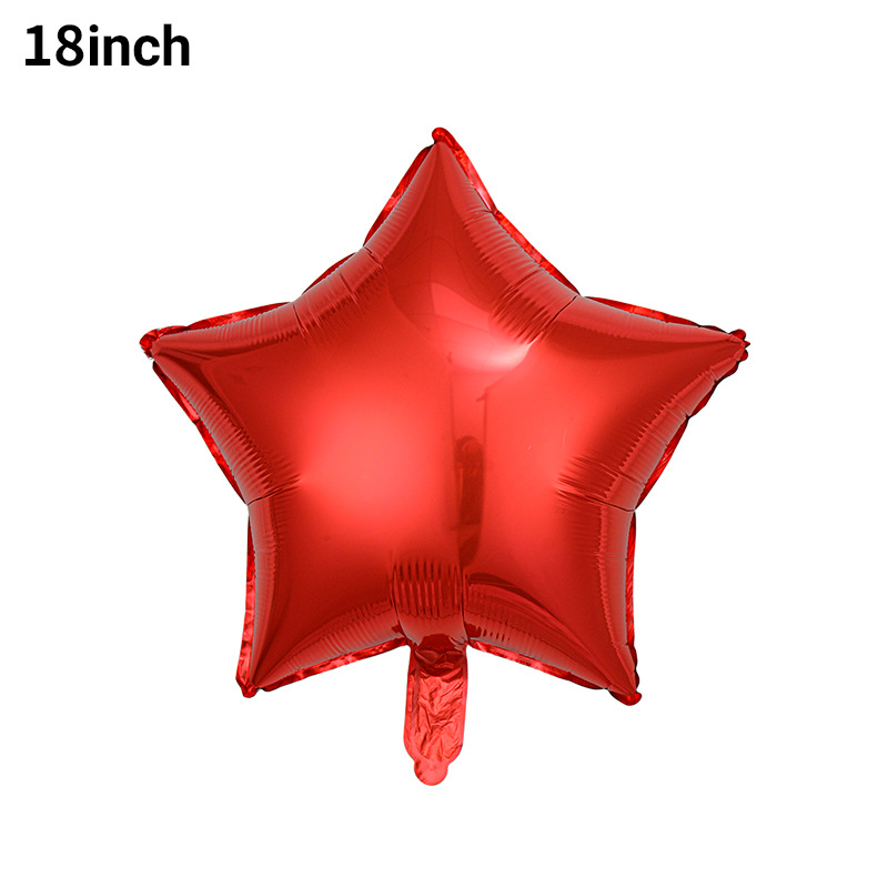 Versión de luz de 18 pulgadas estrella de cinco puntas película de aluminio globo estrella de color sólido papel de aluminio decoración de fiesta de cumpleaños al por mayor image 12