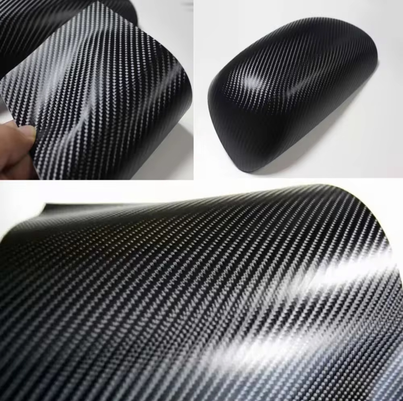 Car Pet Simulated Carbon Fiber Color-Changing Film Matte Glossy Black Gold Silver 3D 4D 5D Carbon Fiber Pattern Car Color-Changing Film