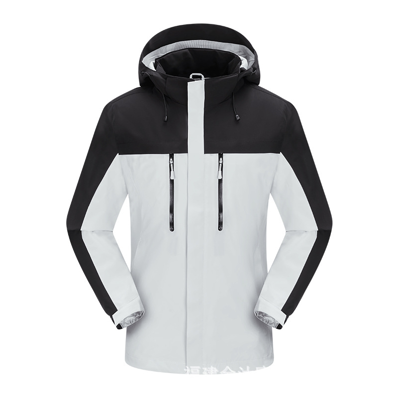 Primavera y otoño al aire libre una sola capa de vestir hombres y mujeres nuevo abrigo con capuz a prueba de viento impermeable ropa de montaña casual al por mayor