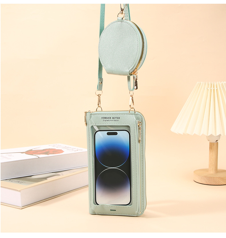 207g Weight Zipper Closure Type Single Shoulder Strap Strap Type Phone Wallets Bags Type Casual, Daily Occasion PVC Material Solid Color Pattern All Seasons Season Unisex Gender Vintage Style, Classic Style Style Square Shape Small Size Unisex Solid Color PVC Zipper Phone Wallets 17