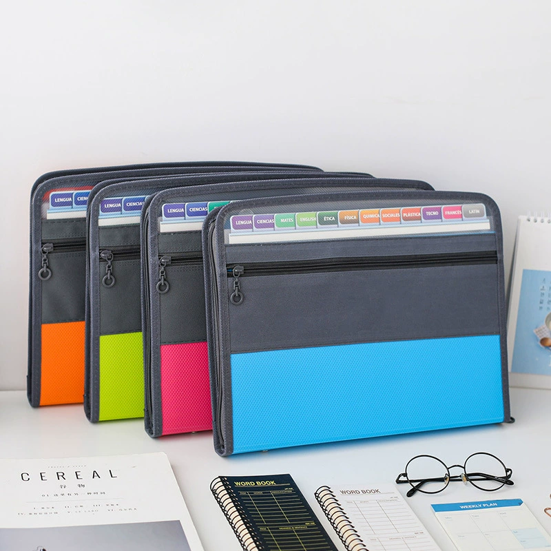 Organ, folder with zipper, universal bag for documents, handheld storage system, 13 floors