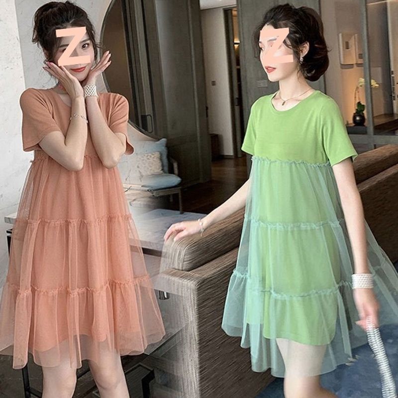 Maternity wear summer dress, loose and lightweight, short-sleeved top, mid-length outerwear pants, maternity summer dress Maternity wear summer dress, loose and lightweight, short-sleeved top, mid-length outerwear pants, maternity summer dress