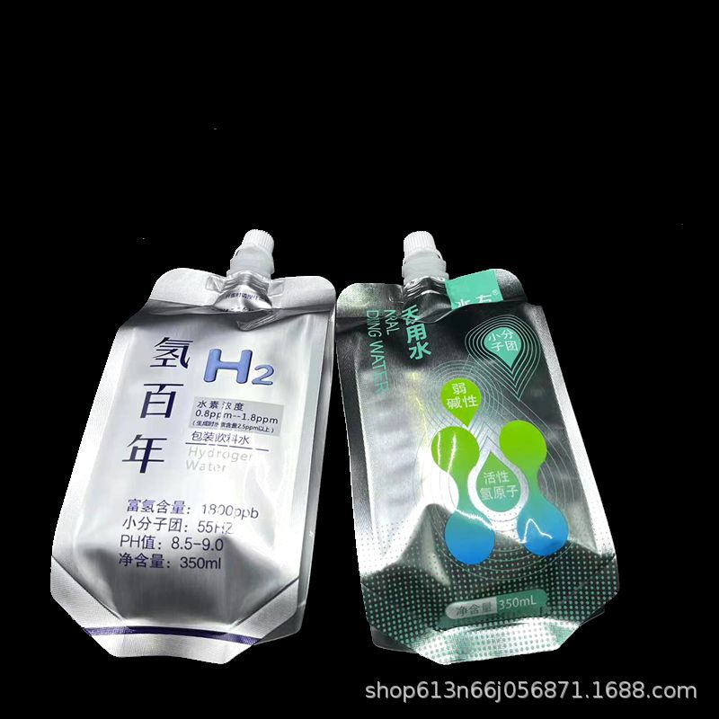 厂家300ml氧百年包装饮用水四边封铝箔吸嘴袋