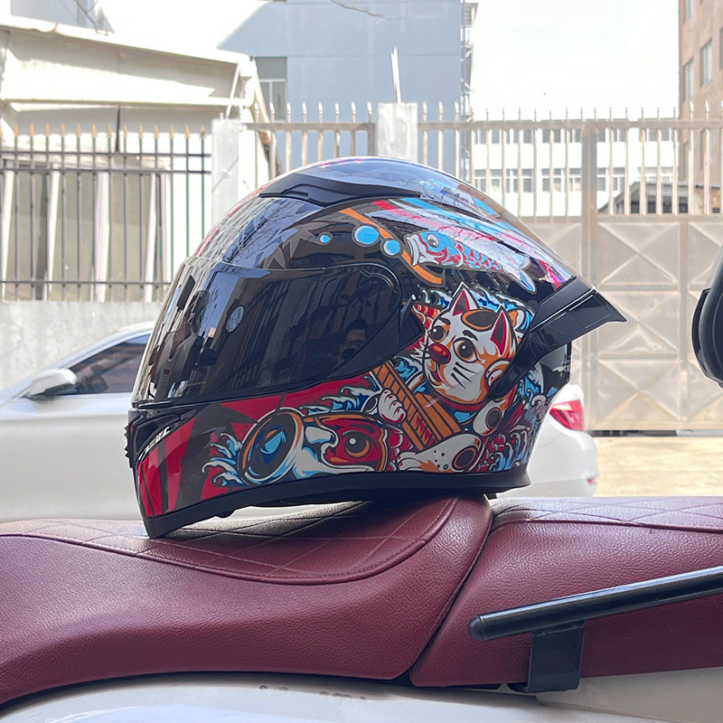 El casco completo del casco de la cola grande de la motocicleta Jiekai se puede instalar con auriculares Bluetooth
