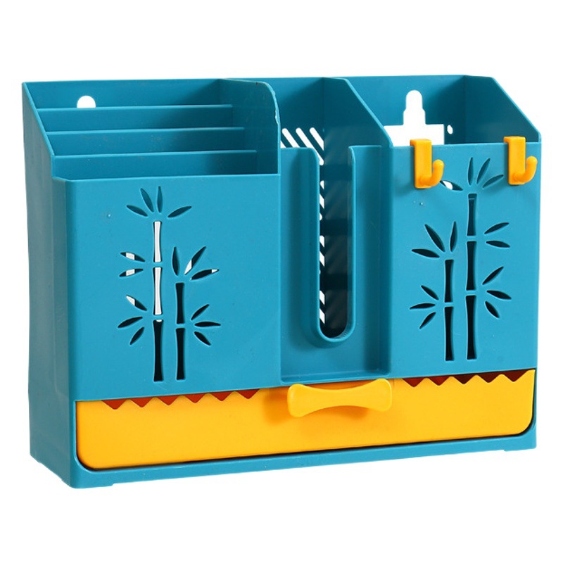 Palillos de cocina titular hogar autoadhesivo sin Punch palillos jaula palillos de cocina compartimiento de almacenamiento rack jaula de drenaje de Bambú