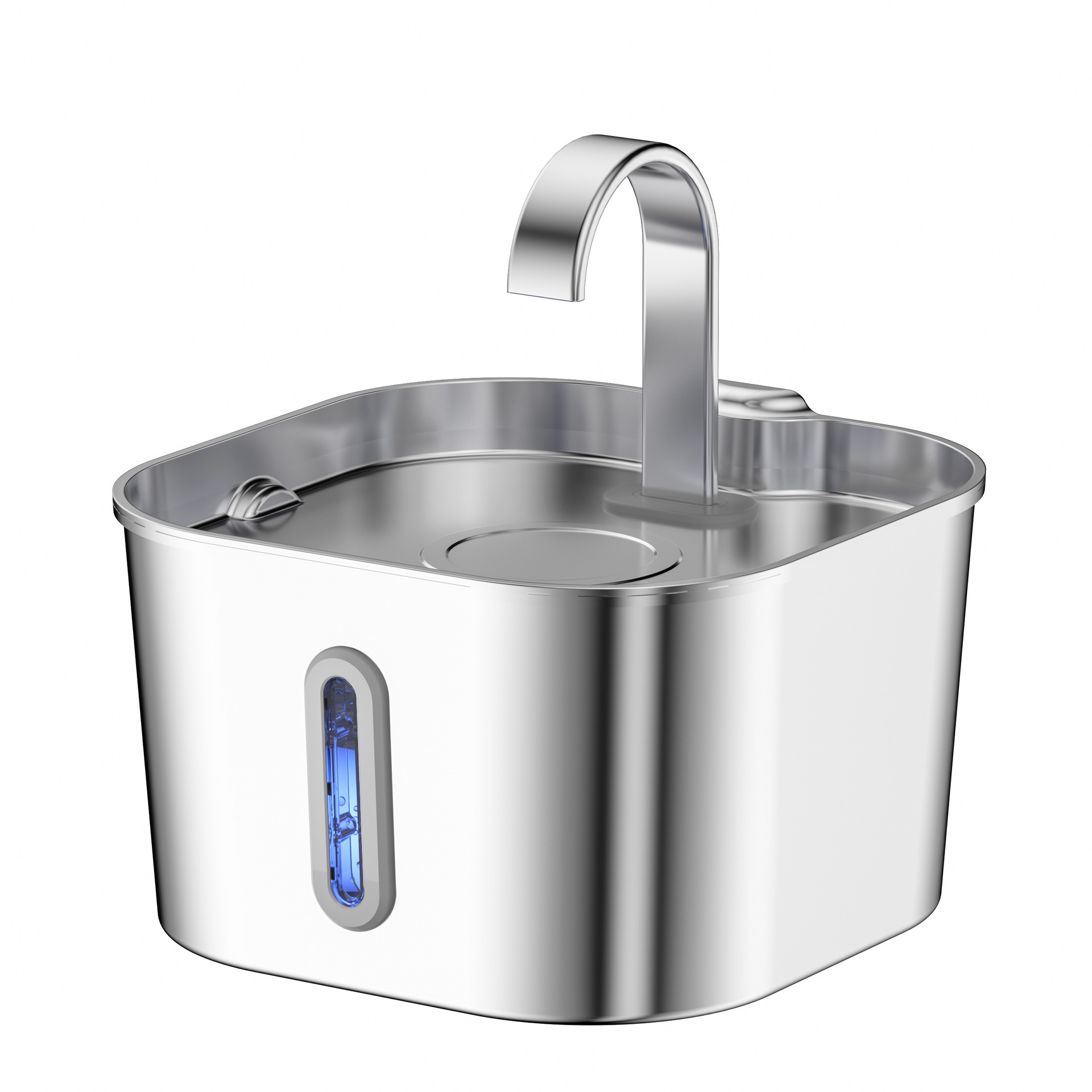 Fábrica de fuente 2.2L agua de acero inoxidable para mascotas filtración de circulación de carbón activado purificación de agua viva alimentador de agua para gatos y perros