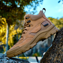 跨境秋冬新款男士皮靴户外登山马丁靴休闲鞋头层牛皮男鞋时尚短靴