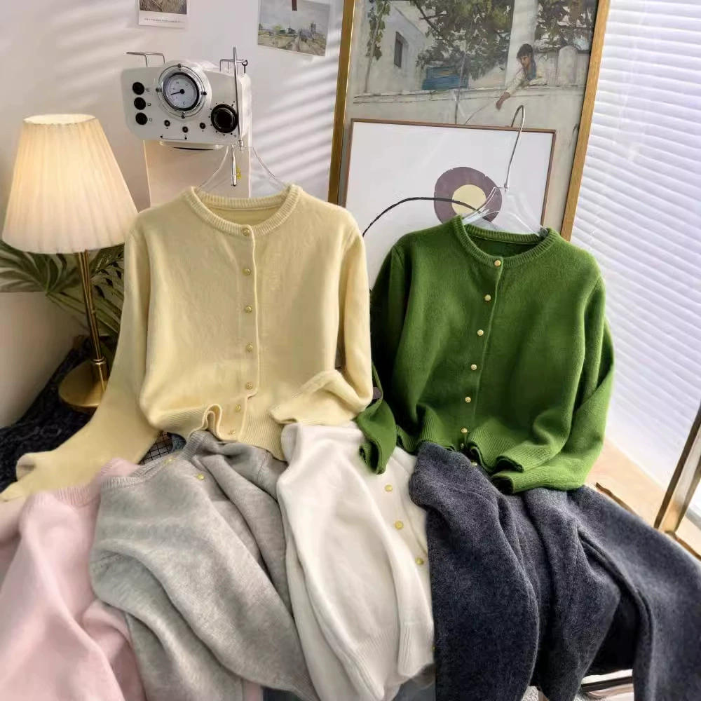 Молоко fufu нежный вязаный кардиган ленивый свитер женский осенний зимний короткий пальто мягкий восковой ретро топ прилив 4697