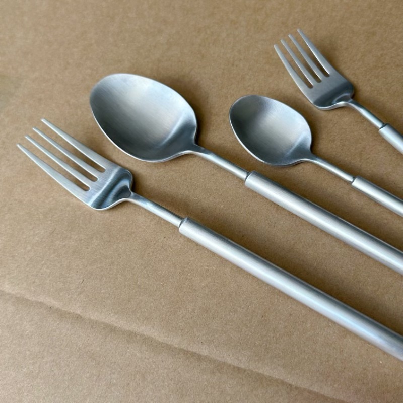 Set de couverts en acier inoxydable à manche rond_voghion.com