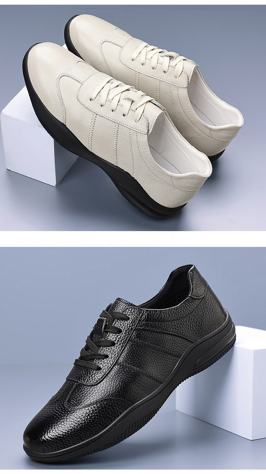 Giày da lỗ nam da bò lớp đầu, đế mềm chống trượt, thoáng khí, kiểu sneaker thể thao — Giày bệt GX màu trắng kem 88332, Giày bệt GX màu đen 88332 chi tiết 25