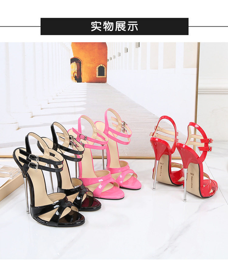 Giày cao gót mũi nhọn quai mảnh gót nhọn phong cách quyến rũ — Màu đen, Màu đỏ, Đỏ đào chi tiết 24