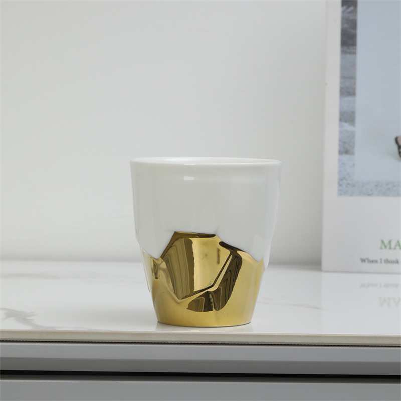 306 handleless bamboo cup-half gold 250ml