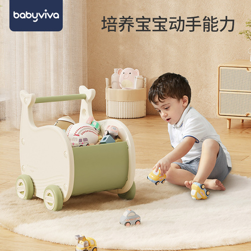 Children's trolley simulation play house toy storage baby shopping cart supermarket trolley educational birthday gift
