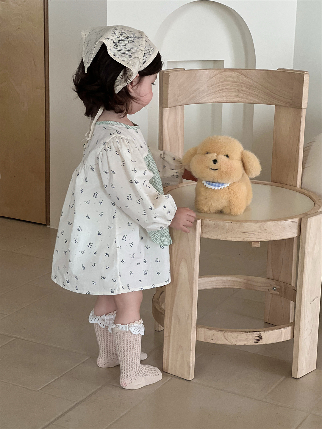2026 ropa de otoño infantil nueva ropa de otoño bebé ropa de otoño coreana ropa de otoño niña vestido de manga burbuja de color sólido
