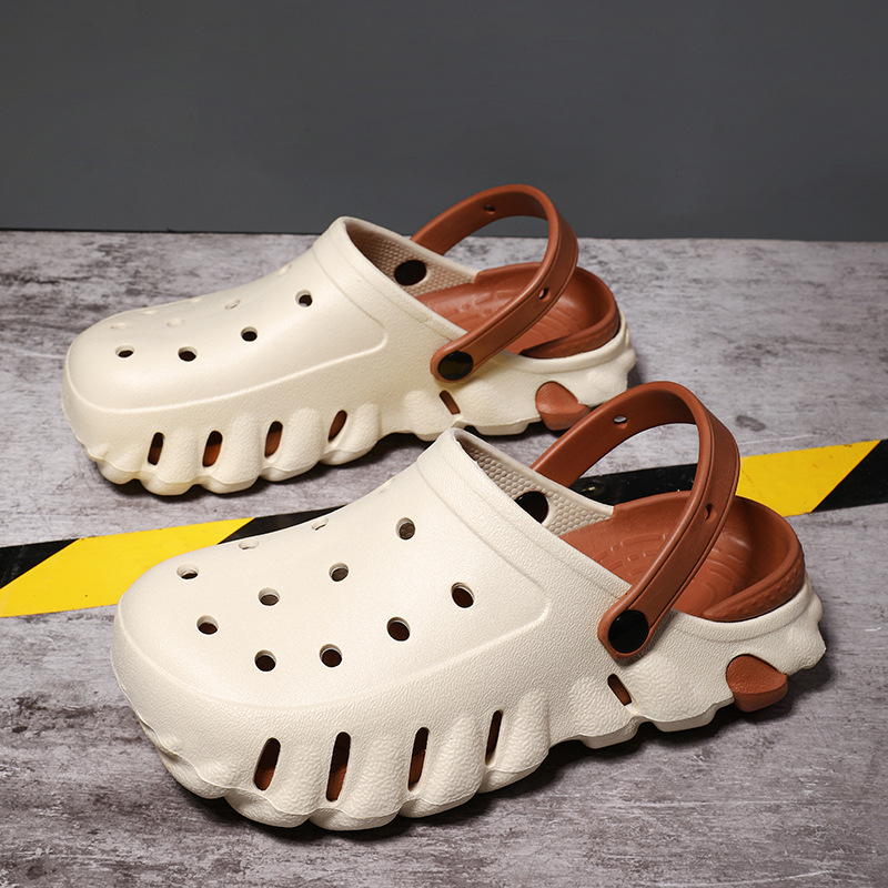 夏季新款韓版時尚舒適透氣洞洞鞋跨境大碼一鞋兩穿男沙灘拖鞋涼鞋