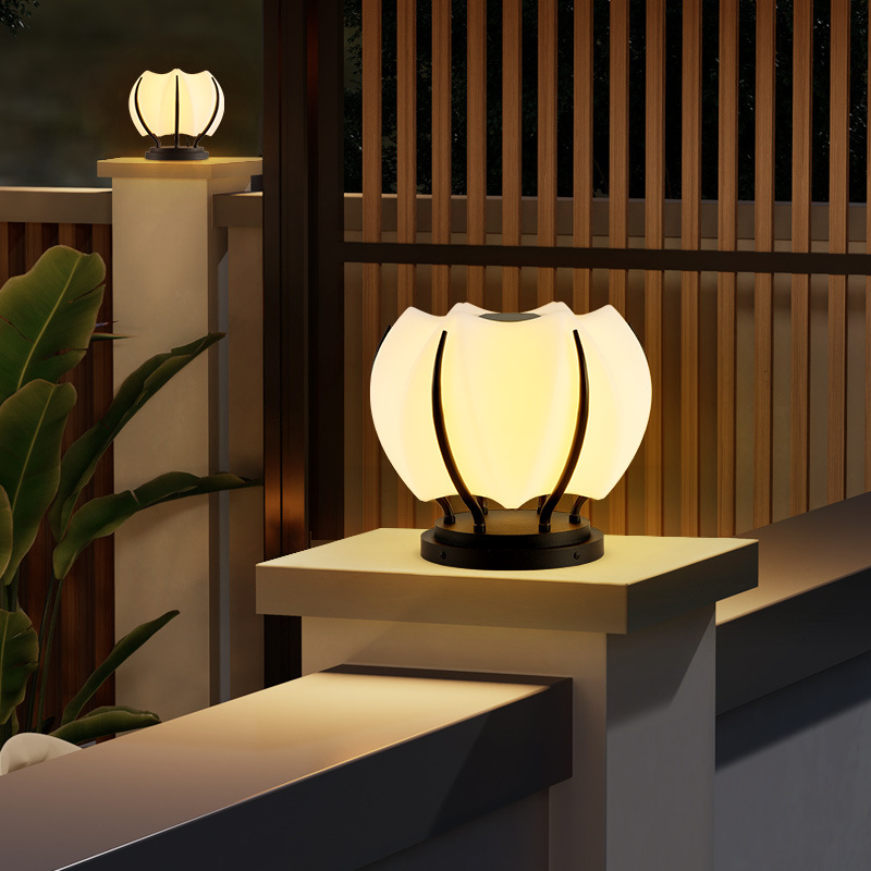 Nueva calabaza lámpara de poste solar exterior lámpara de puerta lámpara de pared lámpara de jardín villa lámpara de poste lámpara de valla