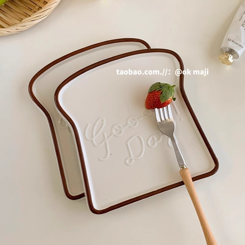 クリエイティブトーストインスタイルセラミックプレート北欧かわいい西洋ステーキセラミックプレートデザートプレートデザートプレート|undefined