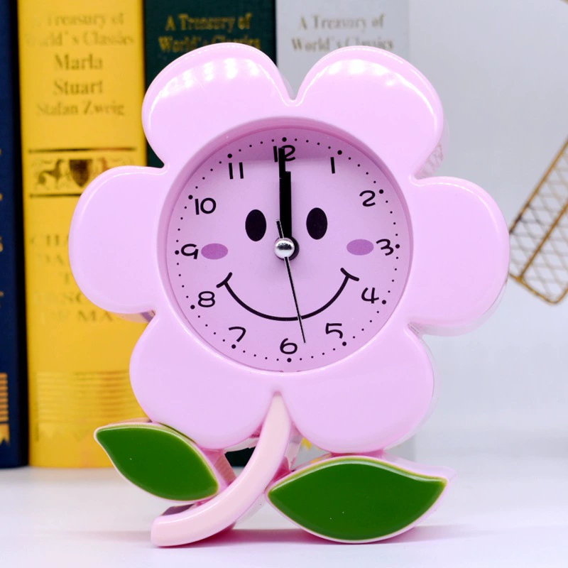 Креативный будильник с цветком, простой детский подсолнух, милый мультяшный прикроватный светильник для спальни, персонализированные студенческие маленькие часы, подарок