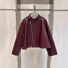 2025秋冬时尚新款真皮进口绵羊皮皮衣女短款斗篷外套显瘦修身机车