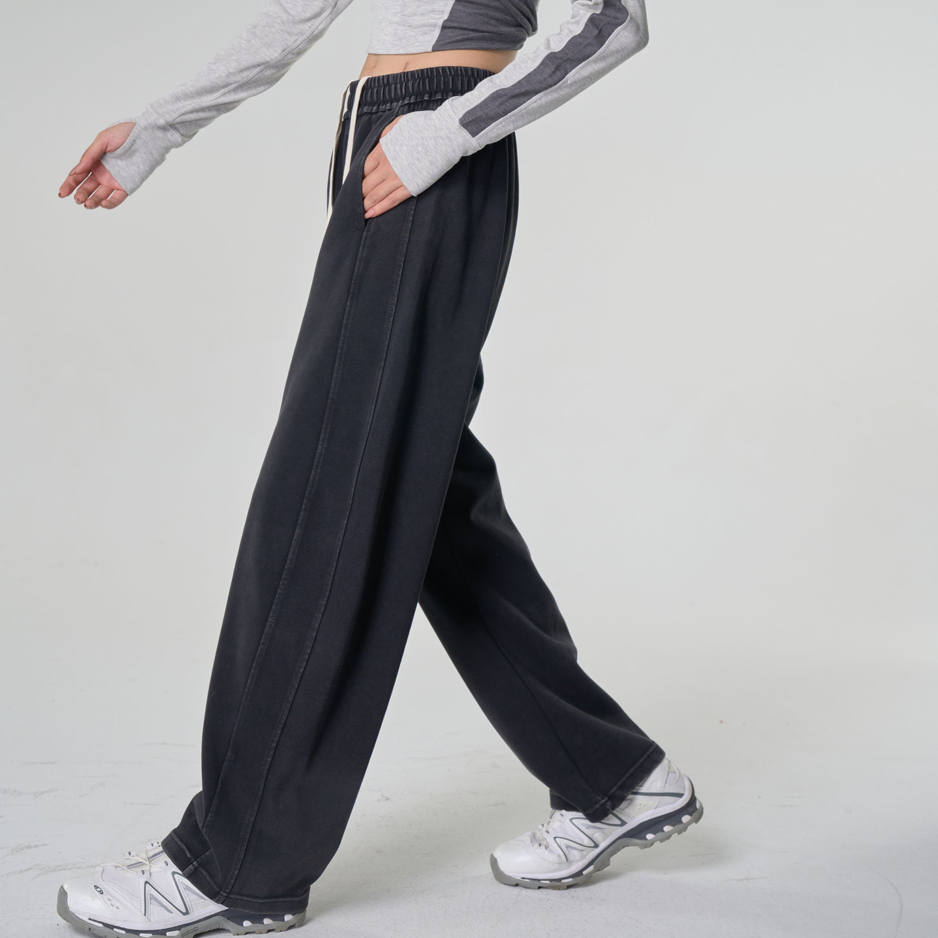 【800G Banana Pants】Winter Women's New High-Waisted Loose Scimitar Wide-Leg Fleece-Lined Thick Casual Jeans