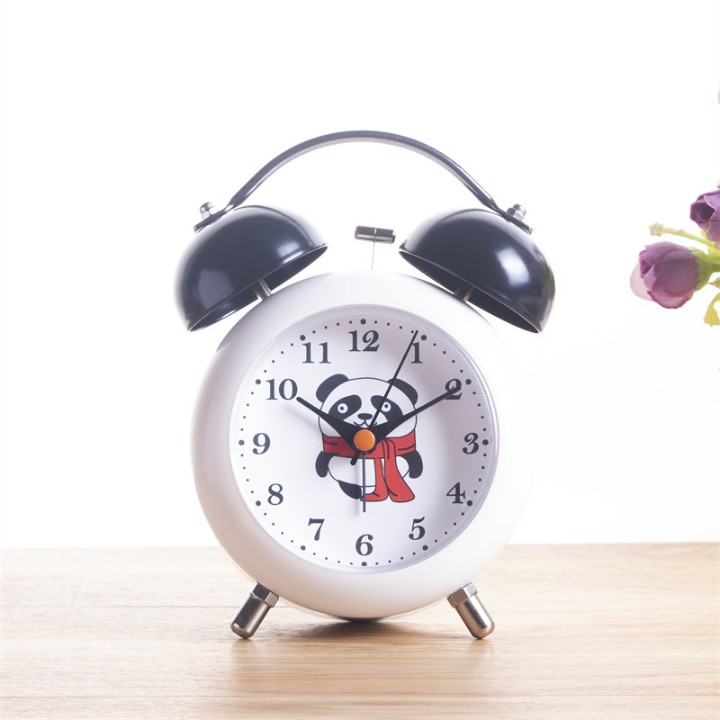 Reloj de timbre para el hogar de escritorio en forma de tambor Reloj despertador de escritorio creativo F18 para estudiantes silenciosos Relojes luminosos junto a la cama al por mayor