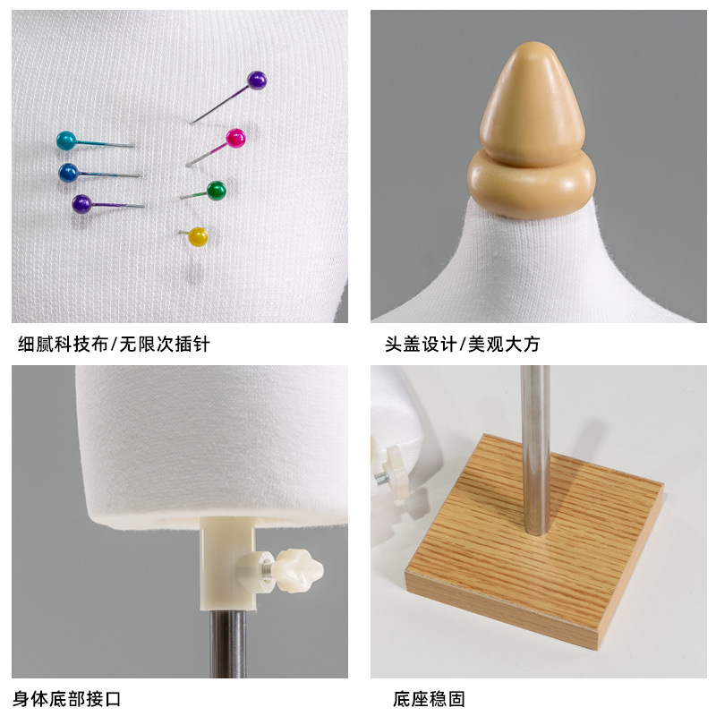Mini Maniquí de Costura para Enseñanza Medio Cuerpo Clavable para Diseño de Moda