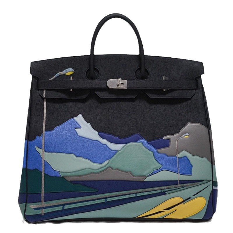 HCA40swift tela de tela para hombres bolsos de mano H casa pura mano cerámica bolsos cosidos 45cm de mano ultra ligero