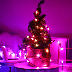 幻彩星星小圓球點控直線燈串氛圍布置遙控彩燈APP控制裝飾燈