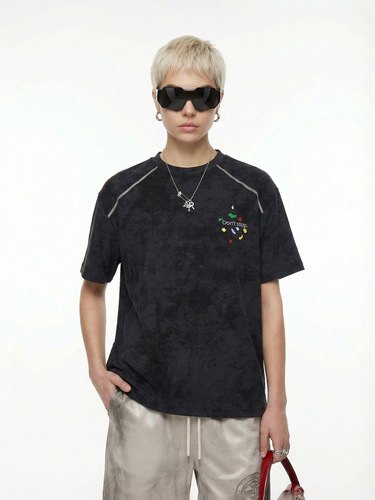 Jiezhan Men's Wear| Snowflake rock climbing printed short-sleeved T-shirt spring and summer 2026 new product original fashion brand printed top