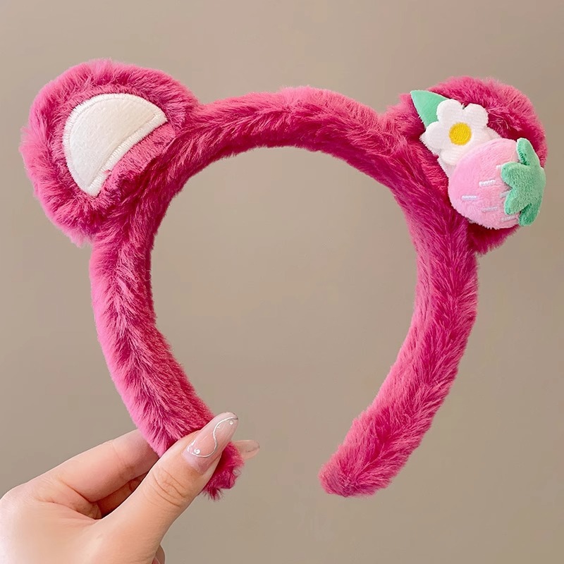 Lavarse la cara en otoño y invierno nuevo clip para el cabello máscara antideslizante pelusa cinta para el cabello lindas bandejas de dibujos animados pareja adornamiento para el cabello