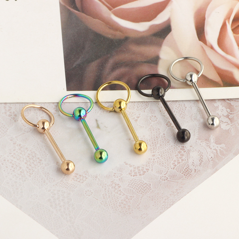 16G labret stud size and finish detail