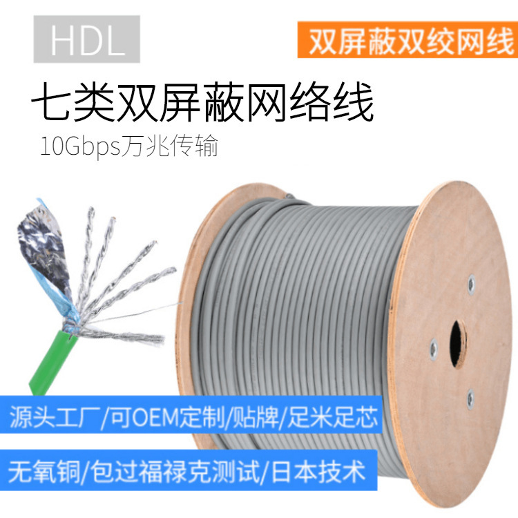 Multi-strand soft super seven types of double shielded network cable CAT7A Ethernet SF/FTP GB over fluke network cable
