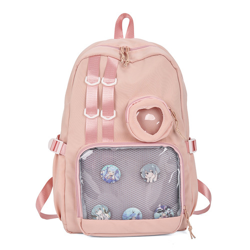 Women's Double Shoulder Bag Casual Large Capacity College Style School Bag for Junior High, High School, College Students, Class Backpack Travel Bag