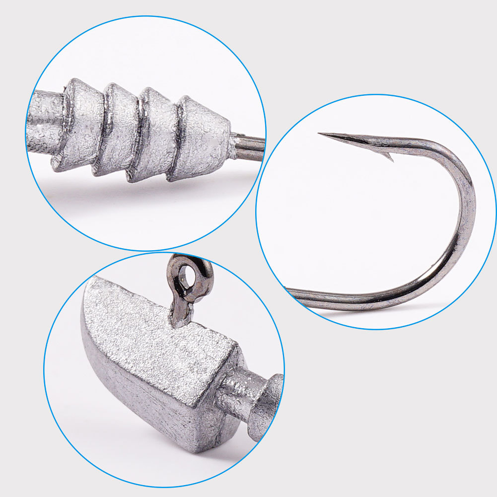 Factory original color root fishing micro lead head hook, lure soft bait soft worm hook