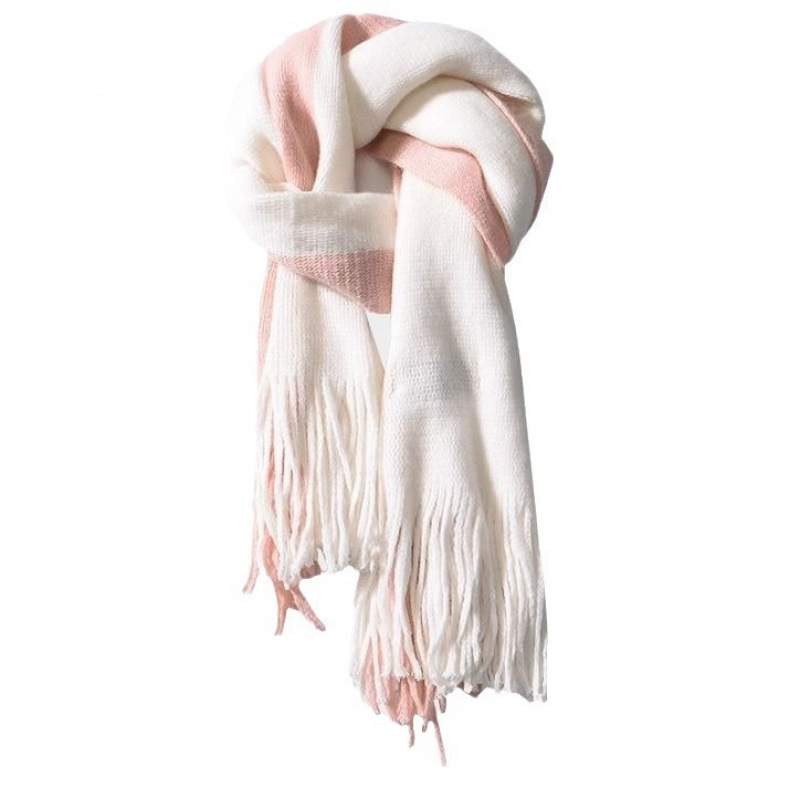 Szalik damski jesień i zima 2025 Nowy kolor dopasowany pogrubiony wydłużony modny wszechstronny szalik studencki prosty para_voghion.com