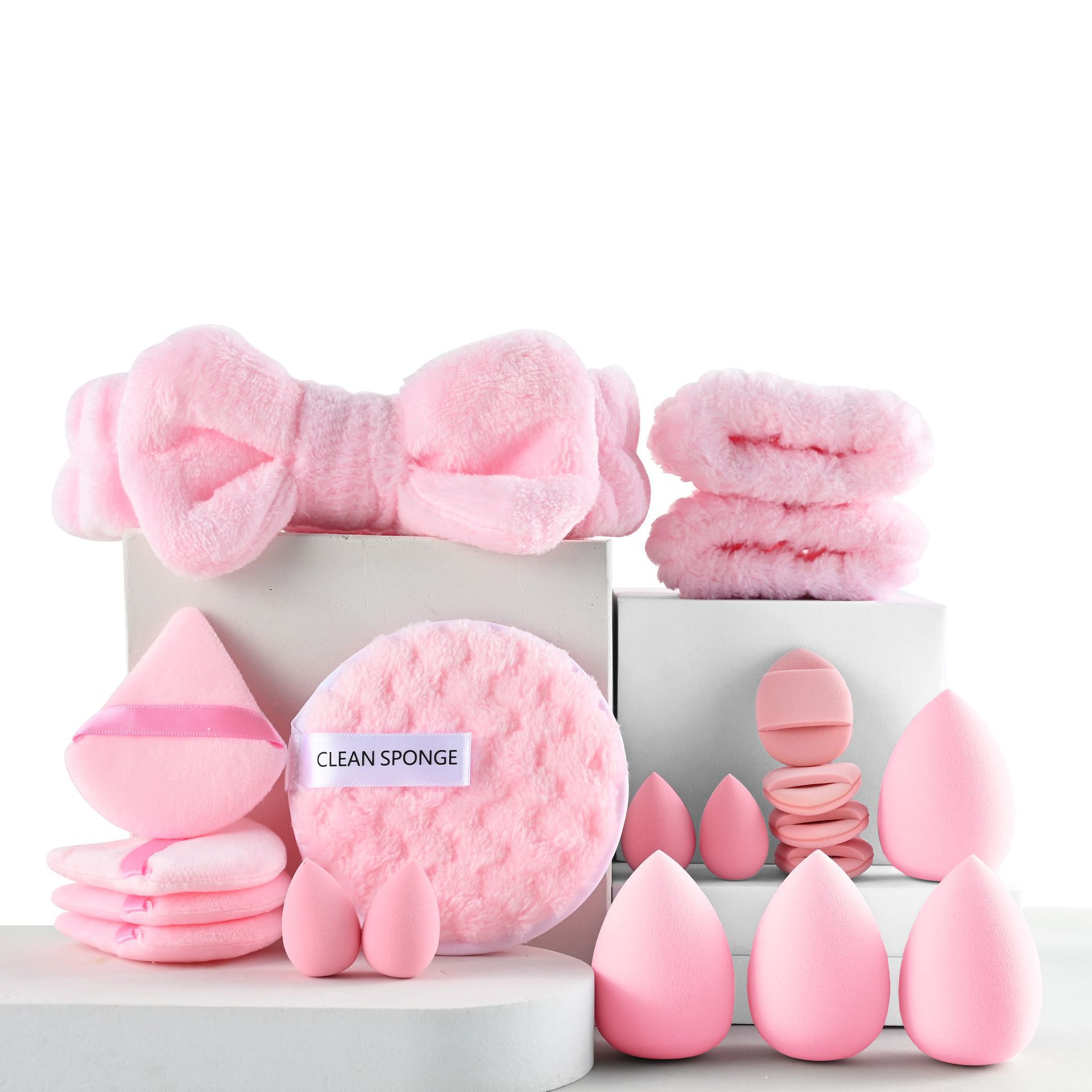 Transfronterizo 48 piezas 20PC herramientas de maquillaje conjunto de huevo pulgar polvo de maquillaje correa de cabello gran combinación cepillo de maquillaje polvo de polvo de maquillaje