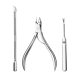 Three-Piece Set of Dead Skin Scissors for Nail Salons, Stainless Steel Double-Headed Steel Pusher to Remove Dead Skin, Manicure Tools, Nail Scissors Set