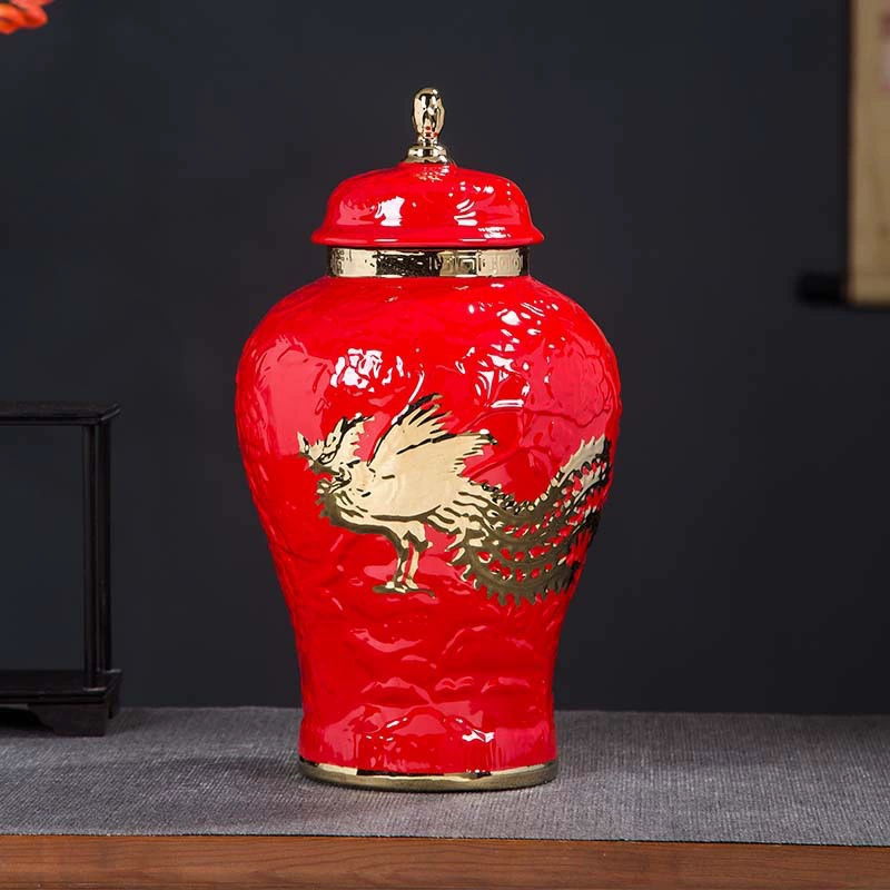 Цзиндэчжэньская керамическая бутылка для вина, имитация антиквариата, медно-бронзовая общая банка 5 цзинь, мысная алкогольная банка, ремесленное украшение