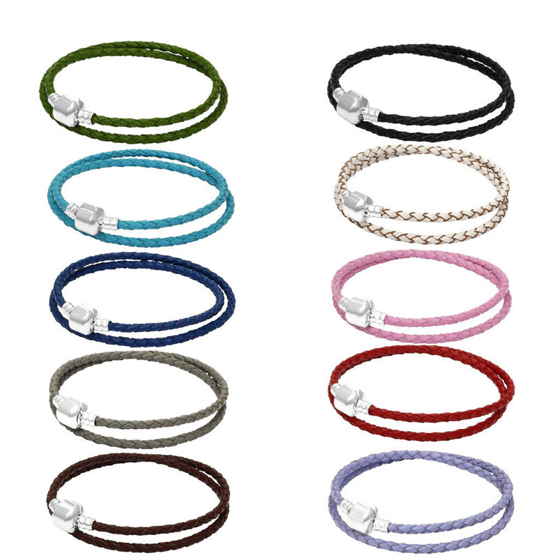 3mm Braided Leather Cord Bracelet Red Cord Leather Double-Layer Beaded Bracelet Basic Chain DIY Handmade Bracelet 3mm Braided Leather Cord Bracelet Red Cord Leather Double-Layer Beaded Bracelet Basic Chain DIY Handmade Bracelet