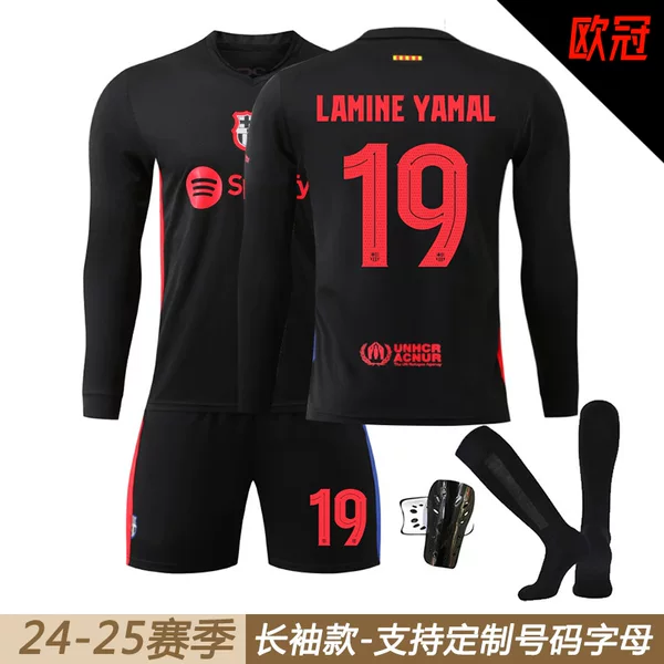 2425 Barcelona Long Sleeve Men's Jersey suit 19 Yamal 9 Levan 8 Pedre 6 Garvey Children's Football
