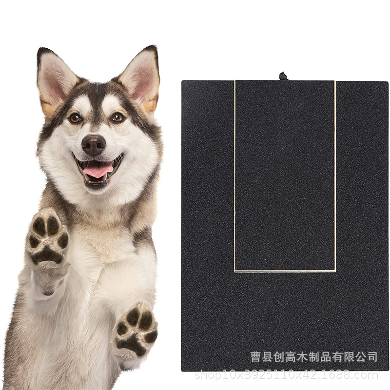 En stock de madera extraíble perro tablero del rasguño resistente al desgaste no caspa perro garra tablero de reparación suministros para mascotas papel de lija tablero de raspado