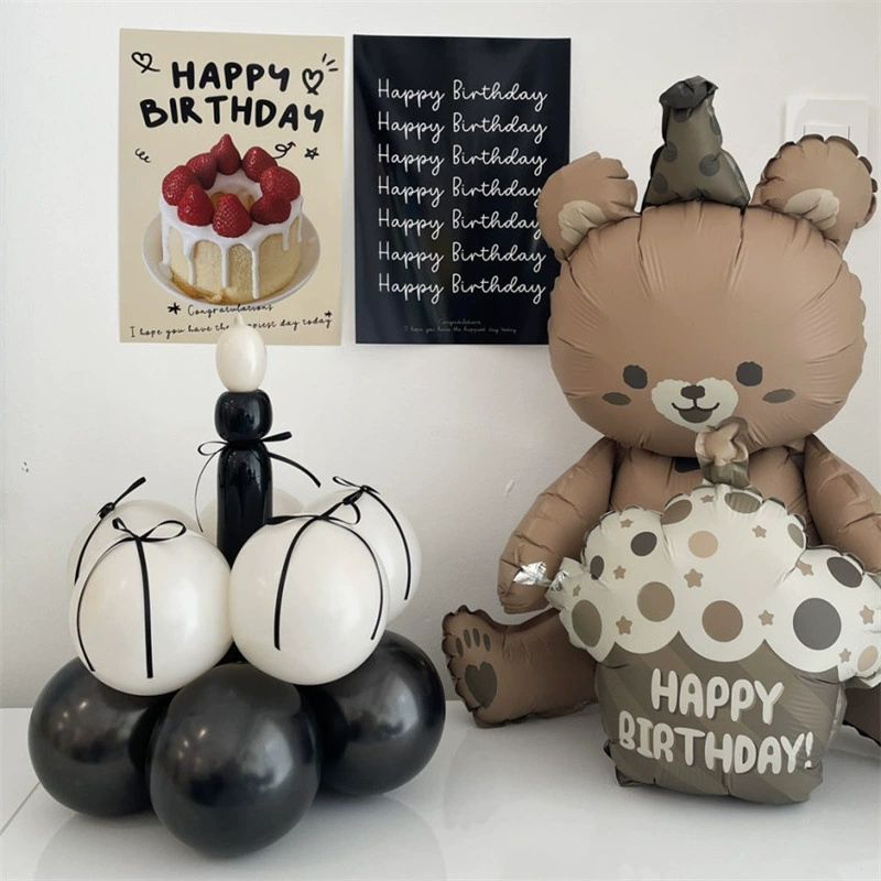 Ins ветер 4D торт обнимает медведя, сидя на медведе, алюминиевая пленка, воздушный шар, фото реквизит ребенок, декоративные принадлежности для детей